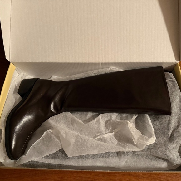Unused W Concept Long Leather Boots, - Picture 1 of 2